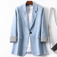 Blezery damskie modne Patchwork w koreańskim stylu szykowny wiosna luźne kieszenie Lady eleganckie płaszcze zapinany na jeden guzik minimalistyczny znosić z długim rękawem 4